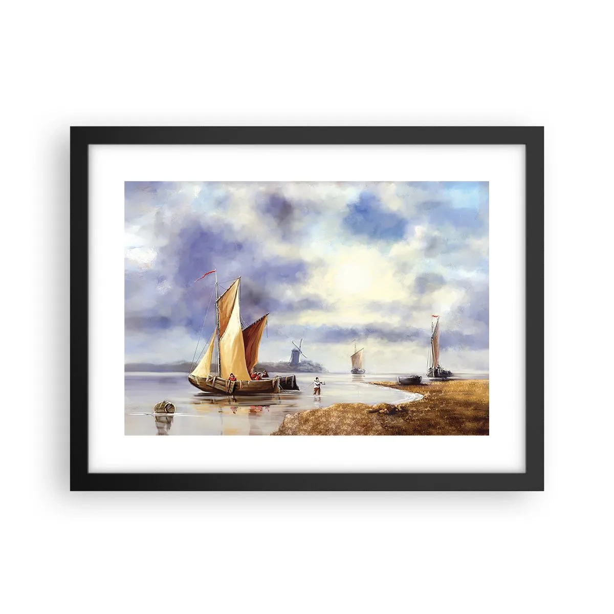Poster in cornice nera - Il ritorno dei marinai - 40x30 cm