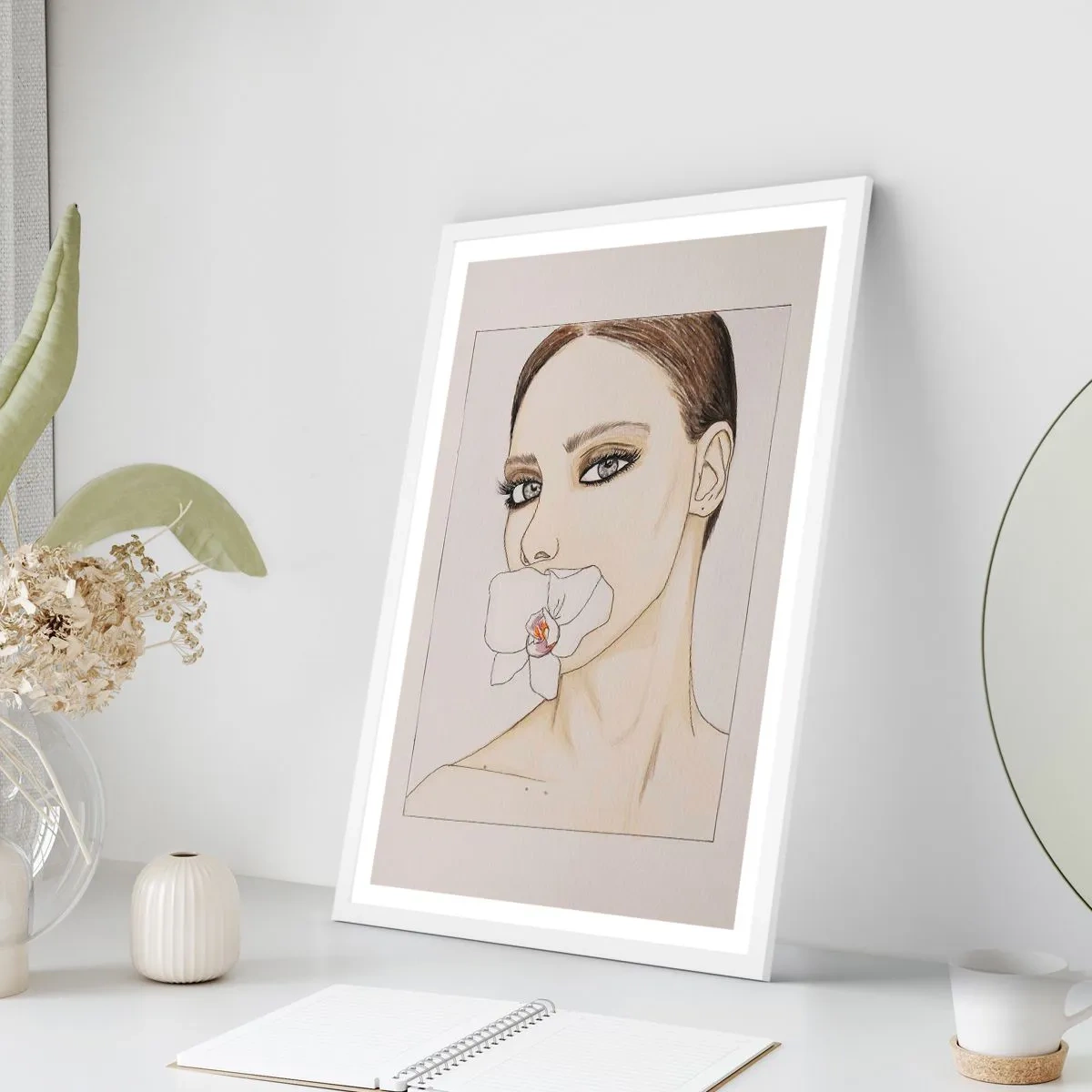 Poster in cornice bianca - Simbolo di eleganza e bellezza - 70x100 cm