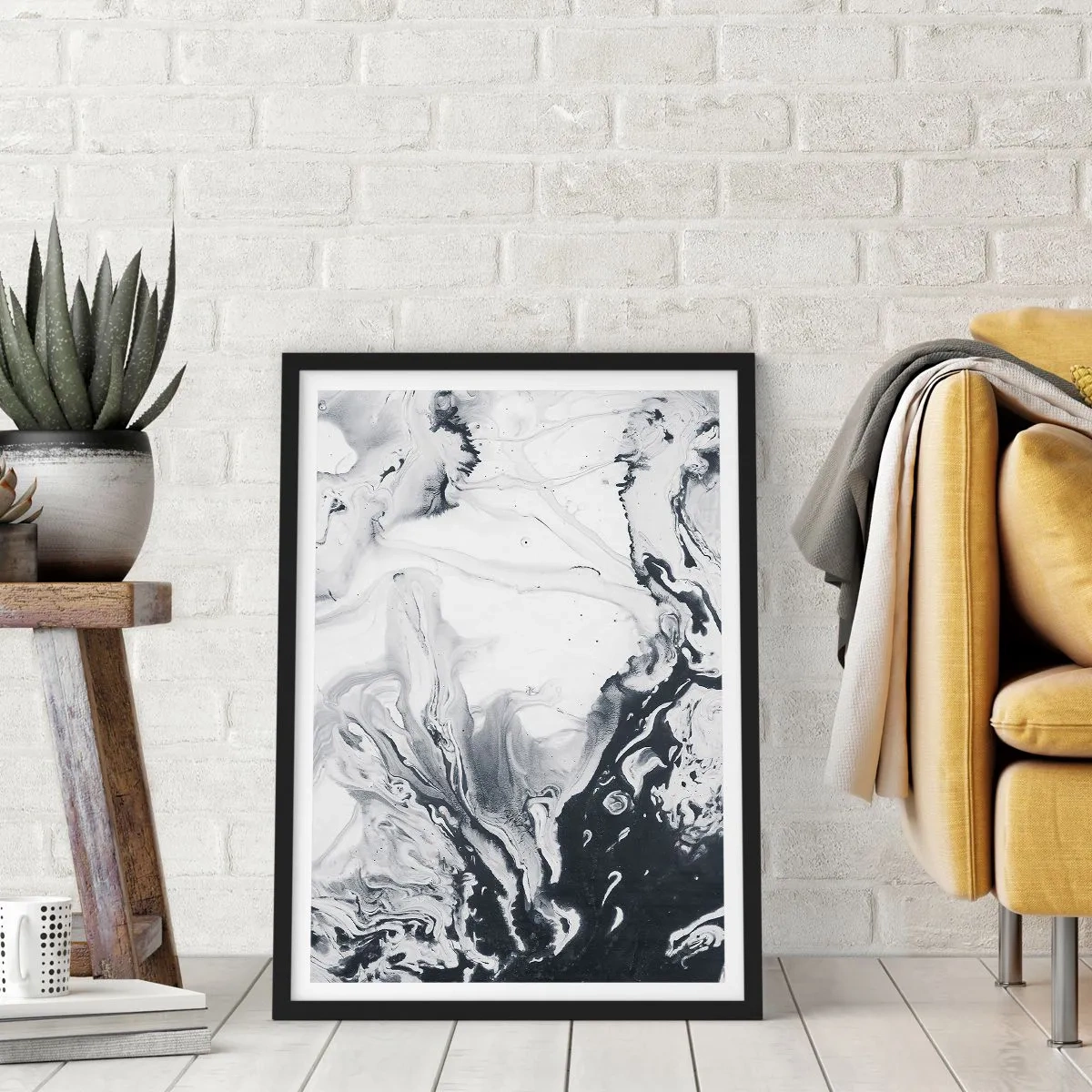Poster in cornice nera - Il centro della terra - 40x50 cm
