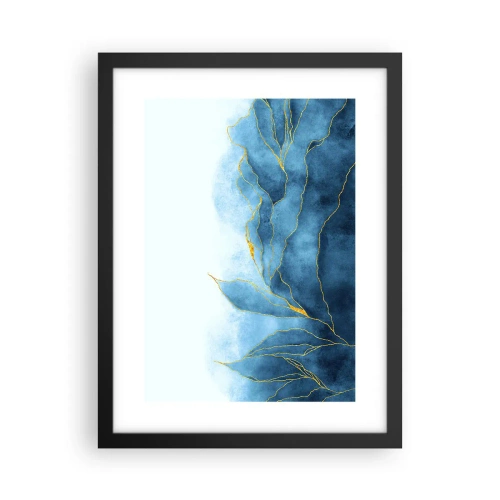 Poster in cornice nera - Blu nell'oro - 30x40 cm