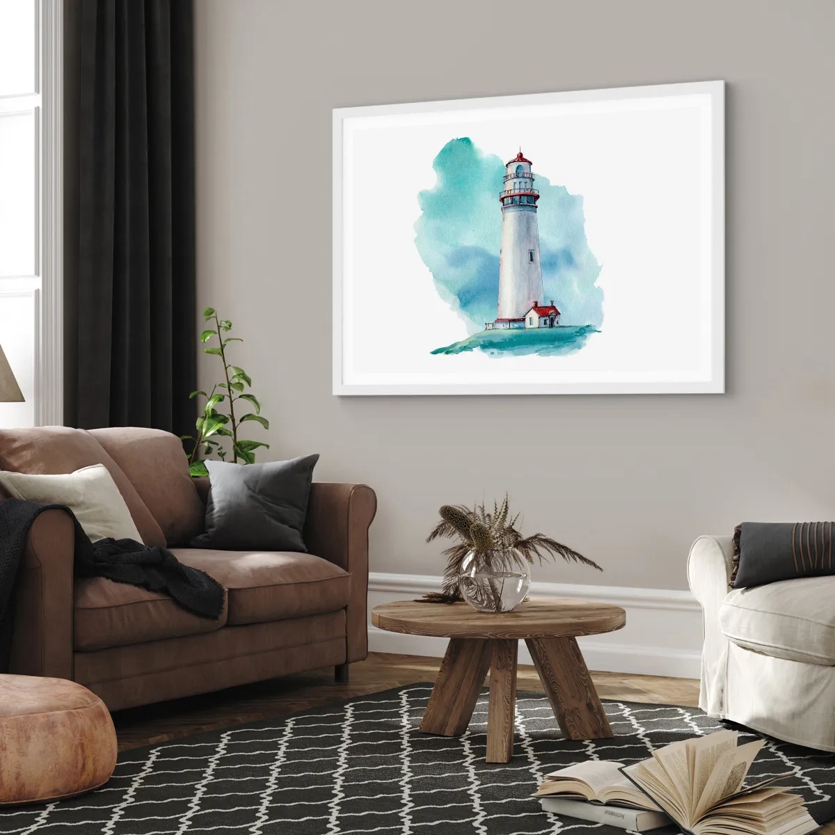 Poster in cornice bianca - Il mite amico del blu - 91x61 cm