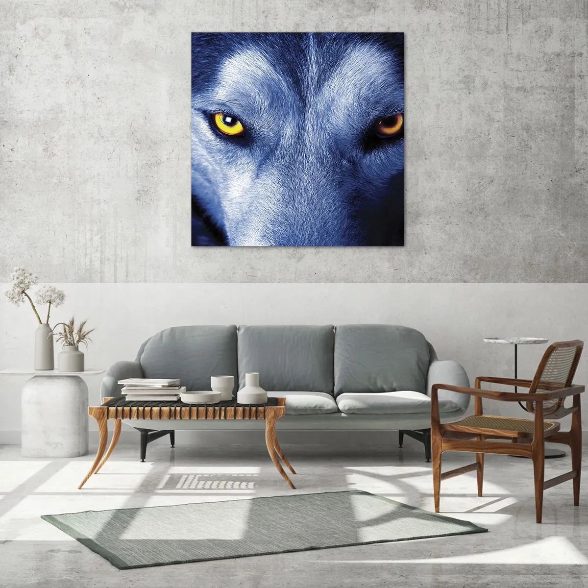 Quadro su vetro - Sguardo ipnotico - 30x30 cm