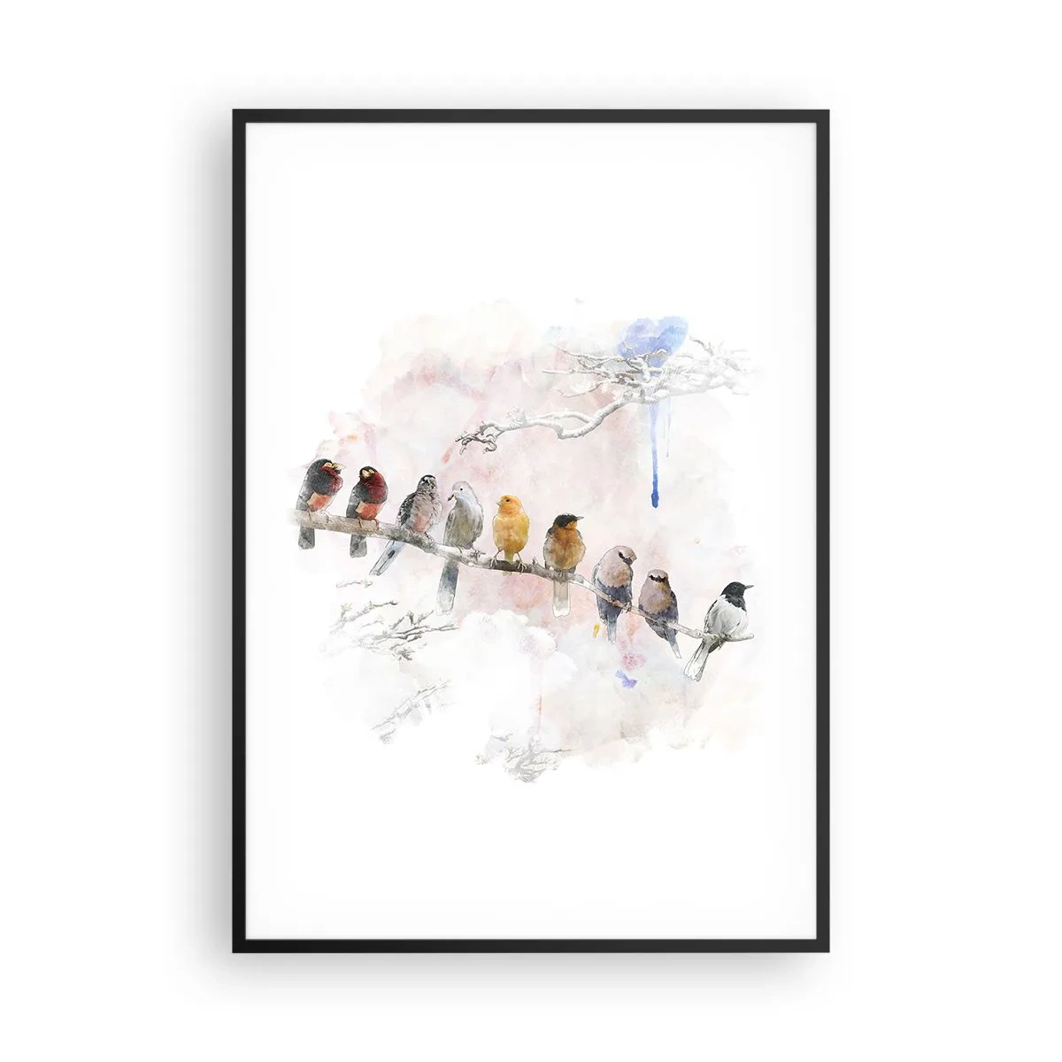 Poster in cornice nera - Incontro alato - 70x100 cm