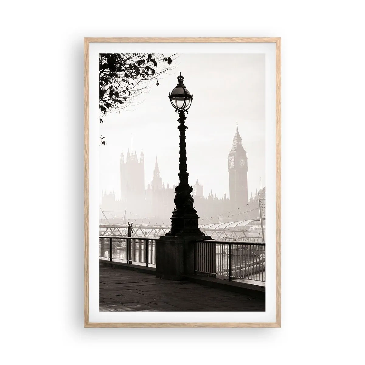 Poster in cornice rovere chiaro - Un mattino a Londra - 61x91 cm