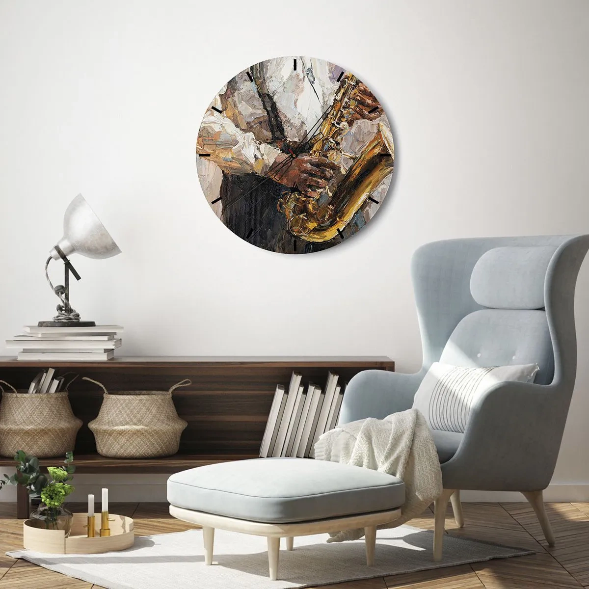 Orologio da parete - Orologio in Vetro - Tempo di assolo - 40x40 cm