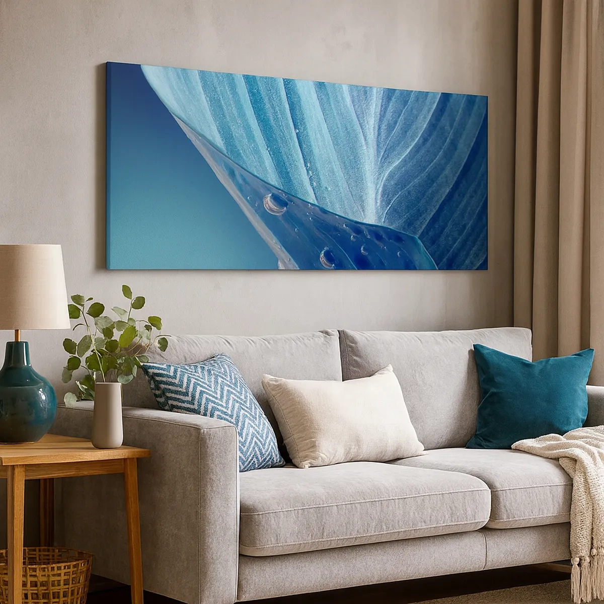 Quadro su tela - Stampe su Tela - Gocce di blu nascoste - 30x30 cm