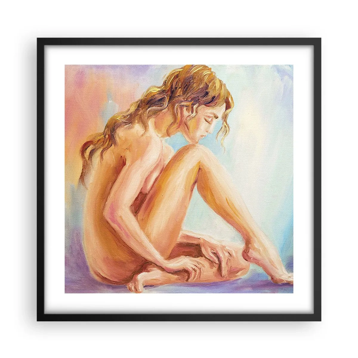 Poster in cornice nera - Nudo di giovane - 50x50 cm