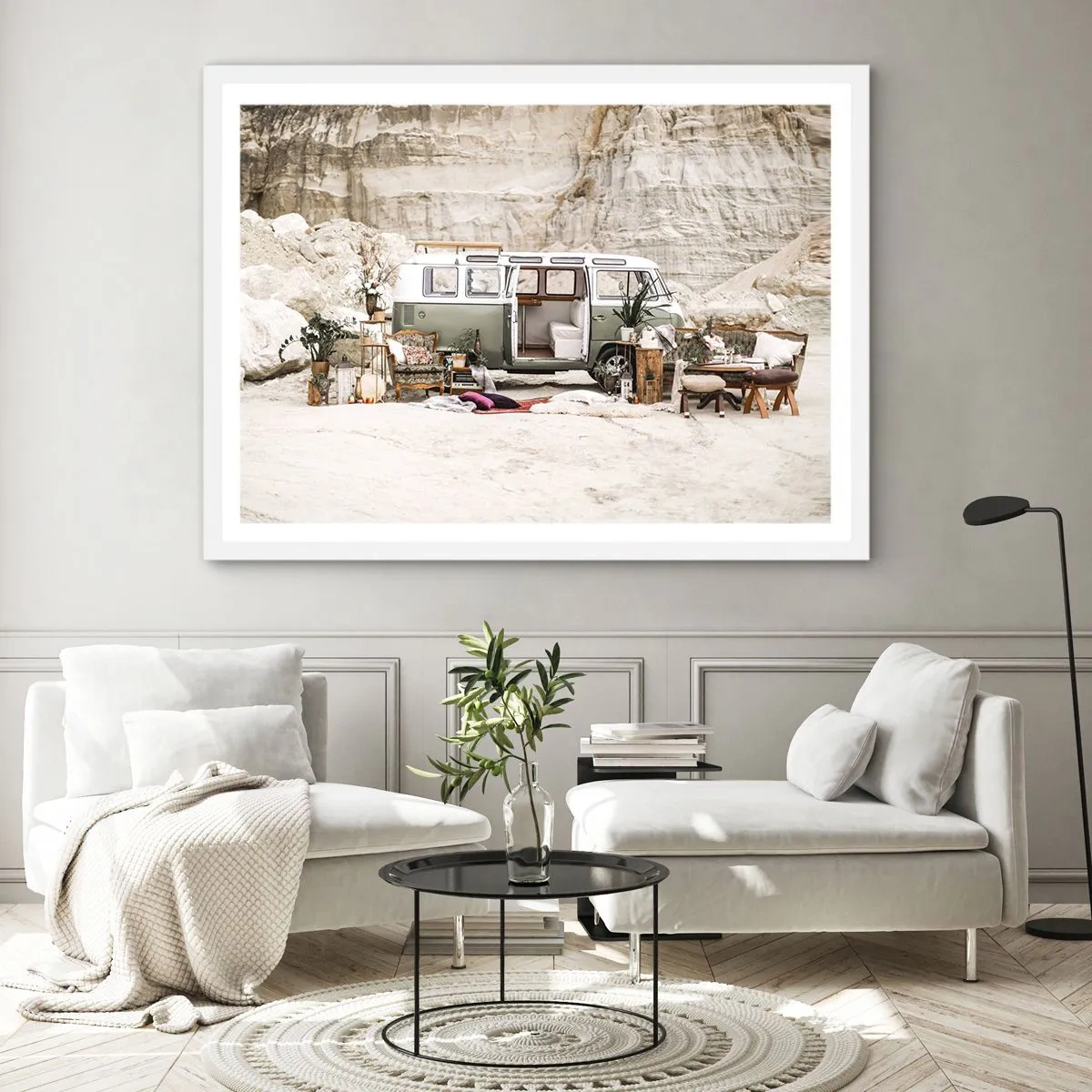 Poster in cornice bianca - è tempo di viaggiare - 40x30 cm