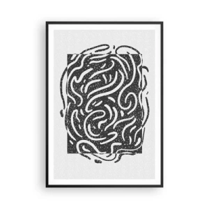 Poster in cornice nera - Astrazione: la danza della gioia - 70x100 cm