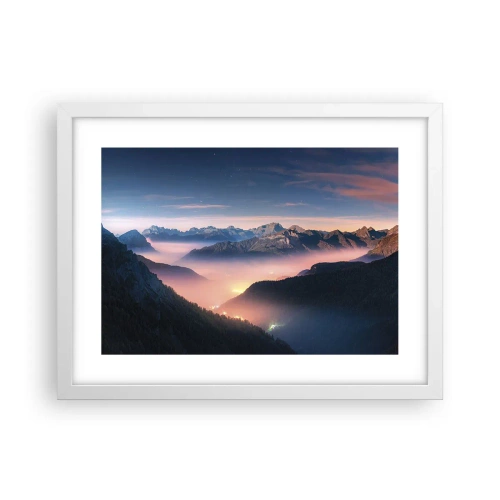 Poster in cornice bianca - La luce nelle valli - 40x30 cm