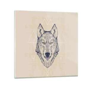 Quadro su vetro - Alfa dallo sguardo penetrante - 30x30 cm