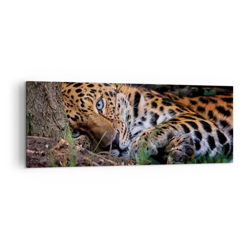 Quadro su tela - Stampe su Tela - Un leopardo sdraiato all'ombra degli alberi - 140x50cm - Fidati di me - Decorazione murale moderna per soggiorno e camera da letto ARTTOR