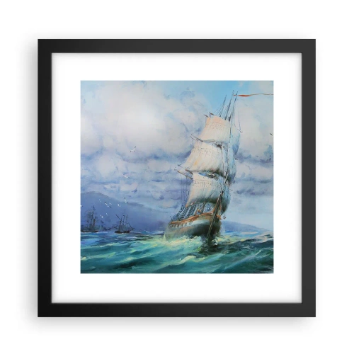 Poster in cornice nera - Con il vento in favore - 30x30 cm