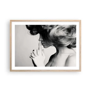 Poster in cornice rovere chiaro - Ascoltando se stessa - 70x50 cm