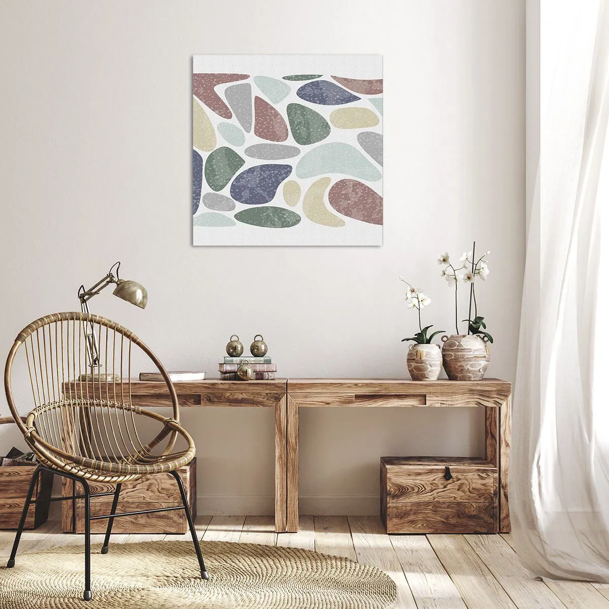 Quadro su tela - Stampe su Tela - Mosaico di colori incipriati - 30x30 cm