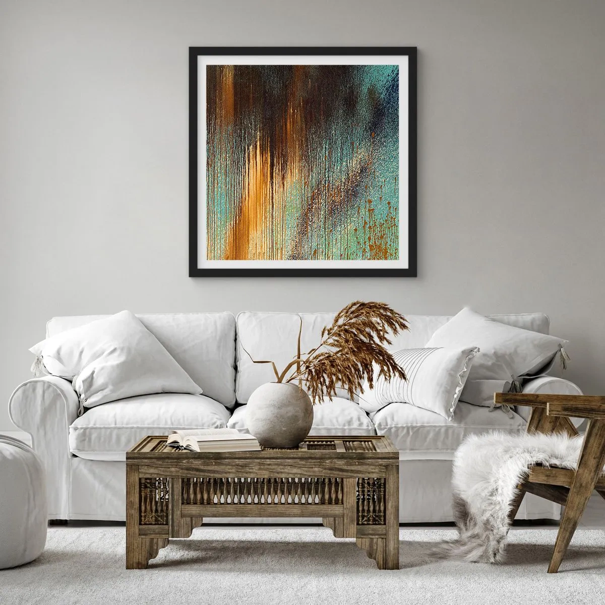 Poster in cornice nera - Composizione cromatica non casuale - 30x30 cm