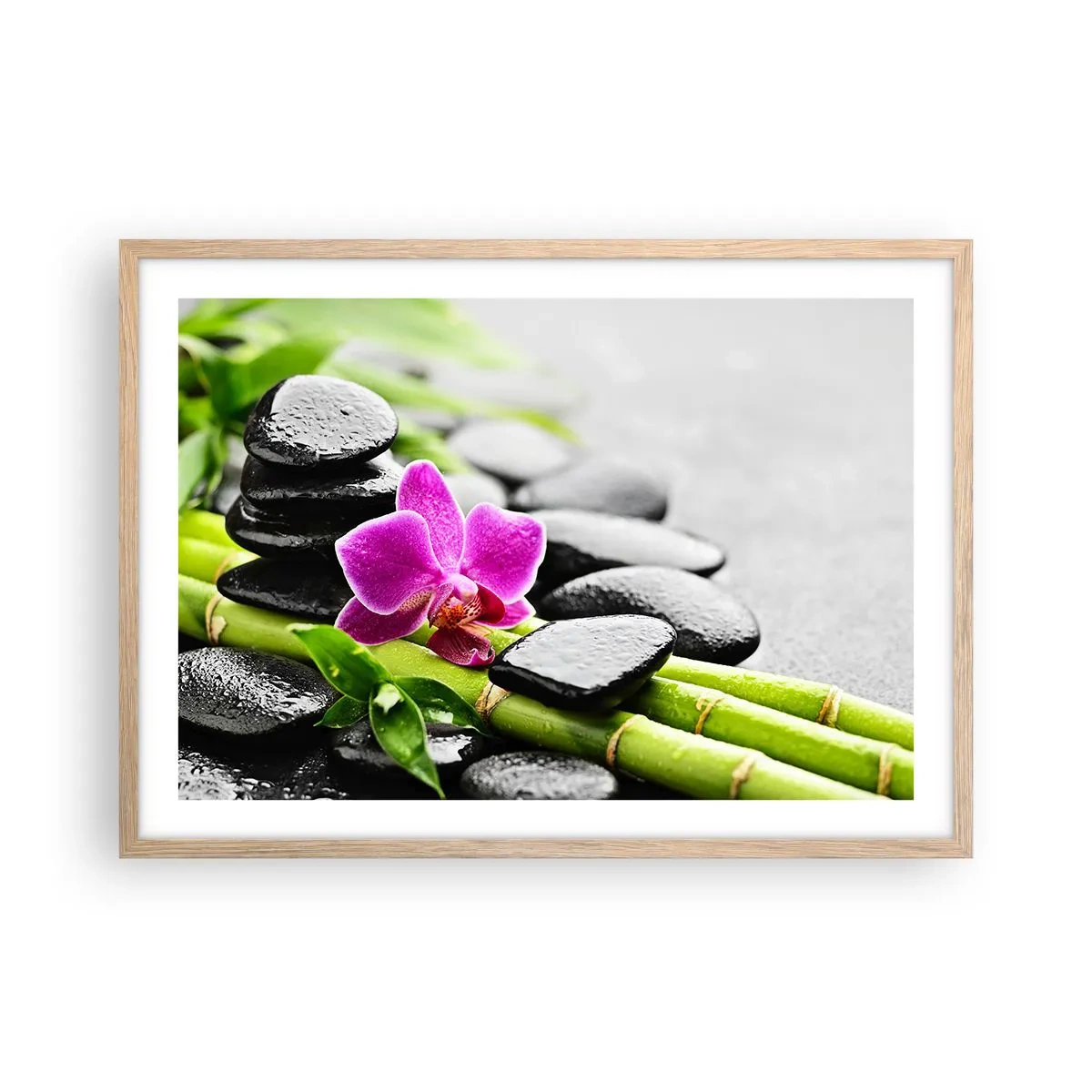 Poster in cornice rovere chiaro - Un tranquillo equilibrio - 70x50 cm