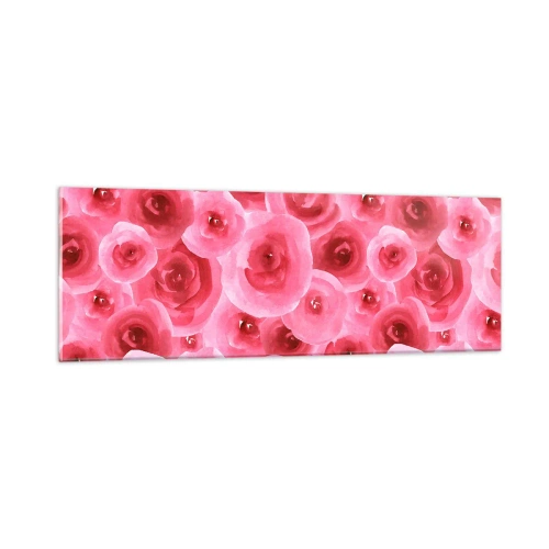 Quadro su vetro - Rose in alto e in basso - 90x30 cm