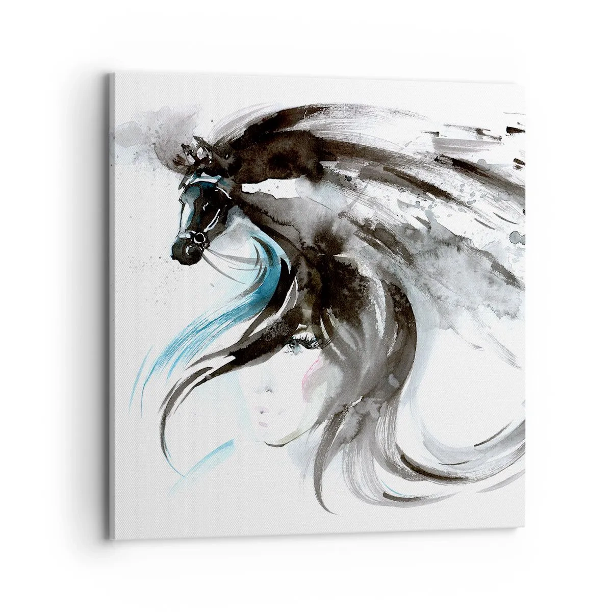 Quadro su tela - Stampe su Tela - Il galoppo del Principe Nero - 70x70 cm