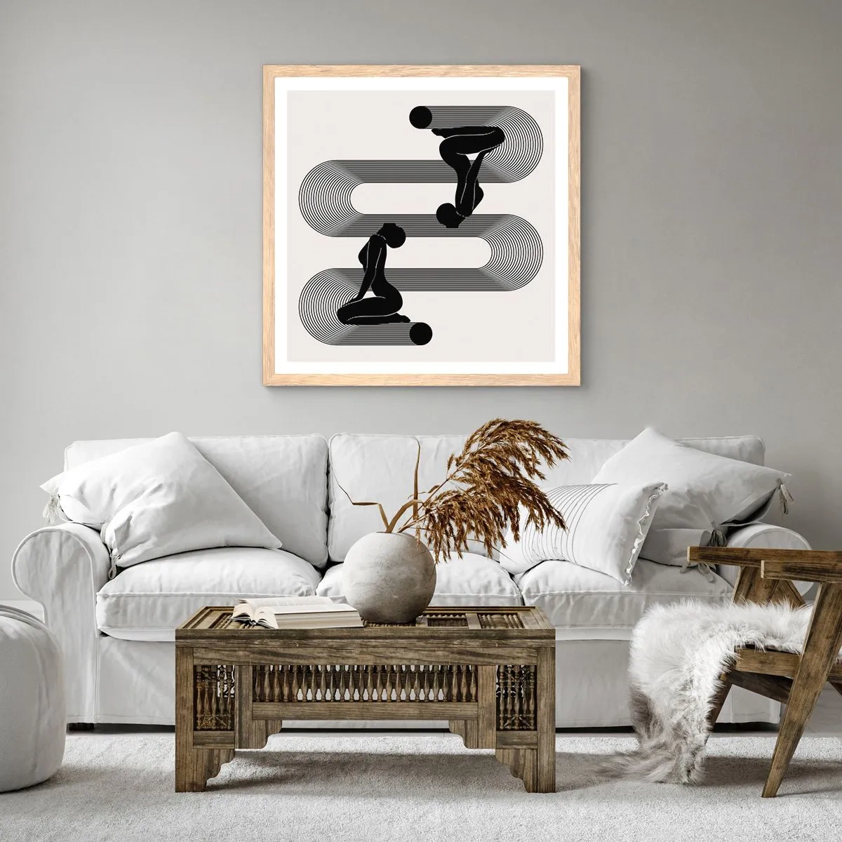 Poster in cornice rovere chiaro - Simmetria sensuale - 30x30 cm