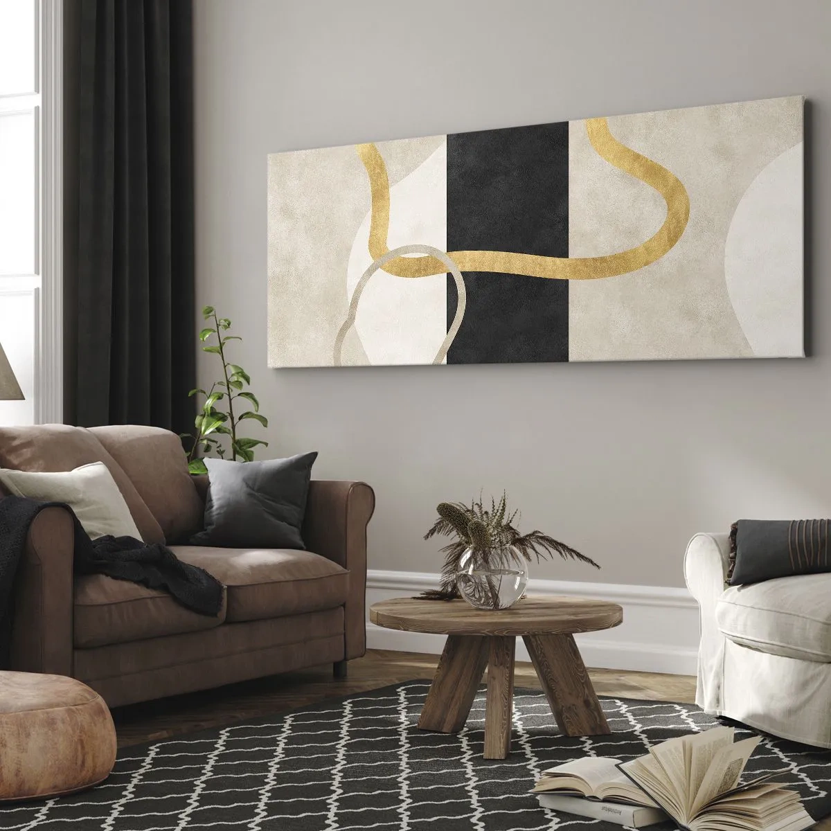 Quadro su tela - Stampe su Tela - Forme intrecciate - 100x40 cm