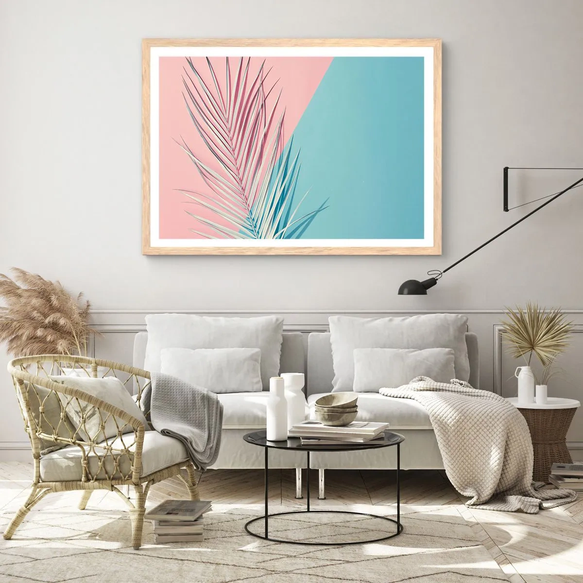 Poster in cornice rovere chiaro - Impressione tropicale - 100x70 cm