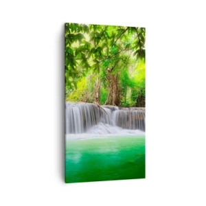 Quadro su tela - Stampe su Tela - Cascata nel verde - 45x80 cm