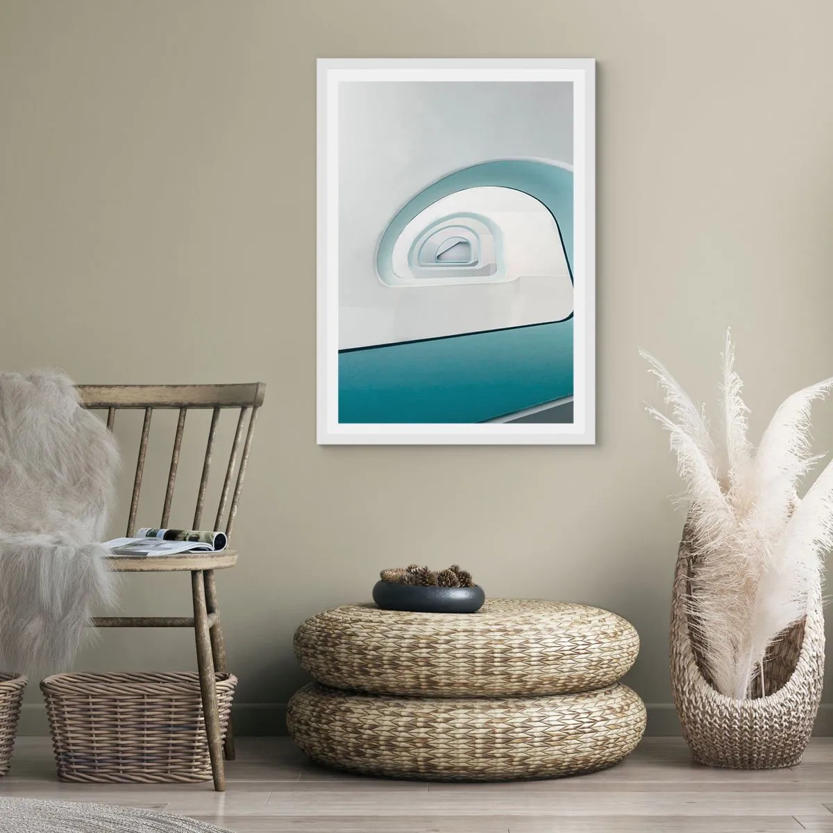 Poster in cornice bianca - Blu fino in fondo - 30x40 cm