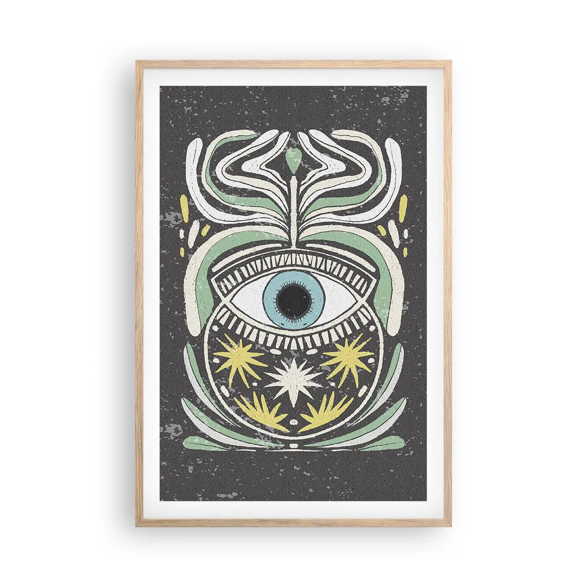 Poster in cornice rovere chiaro - Rituali tribali - 61x91 cm