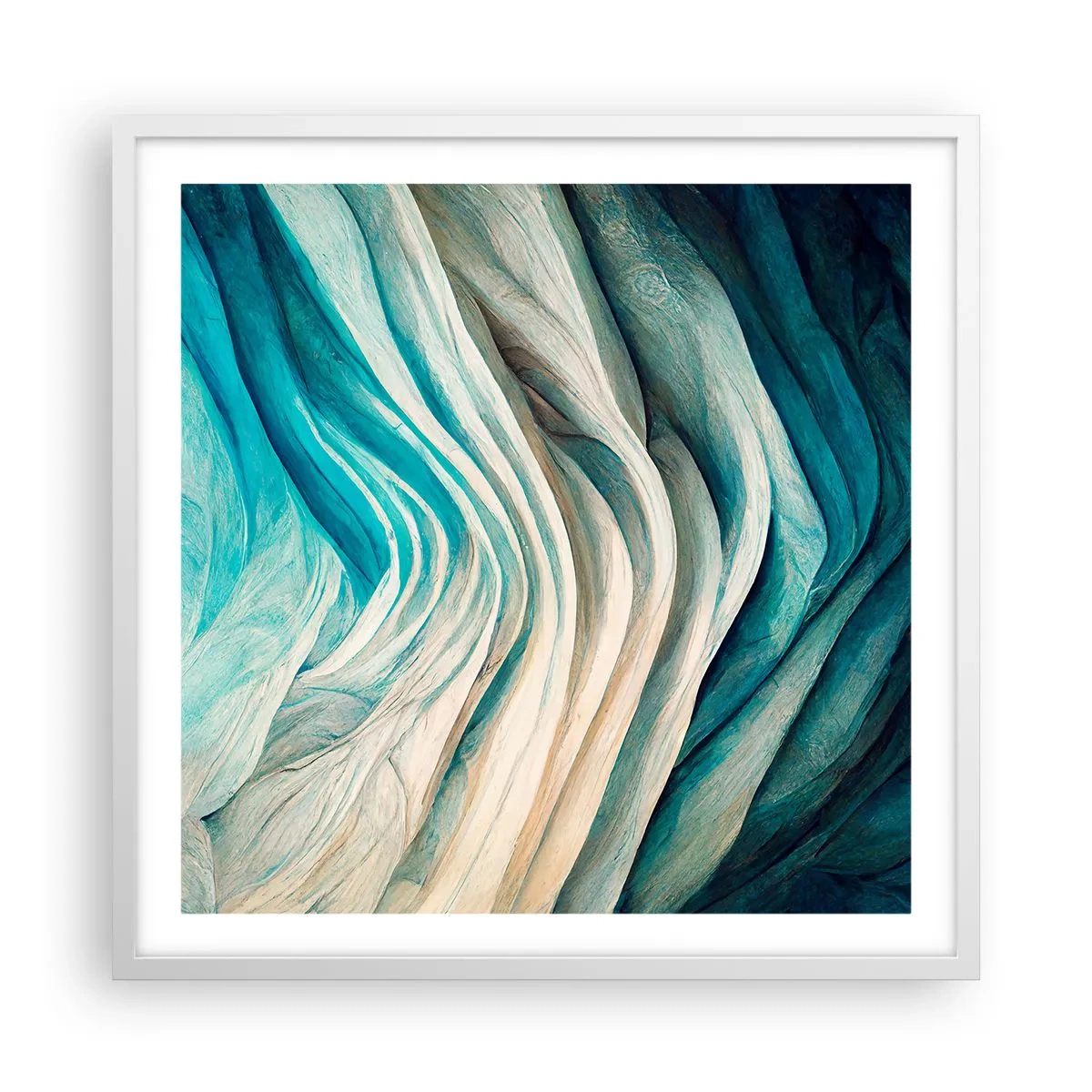 Poster in cornice bianca - Blu insaziabile - 60x60 cm