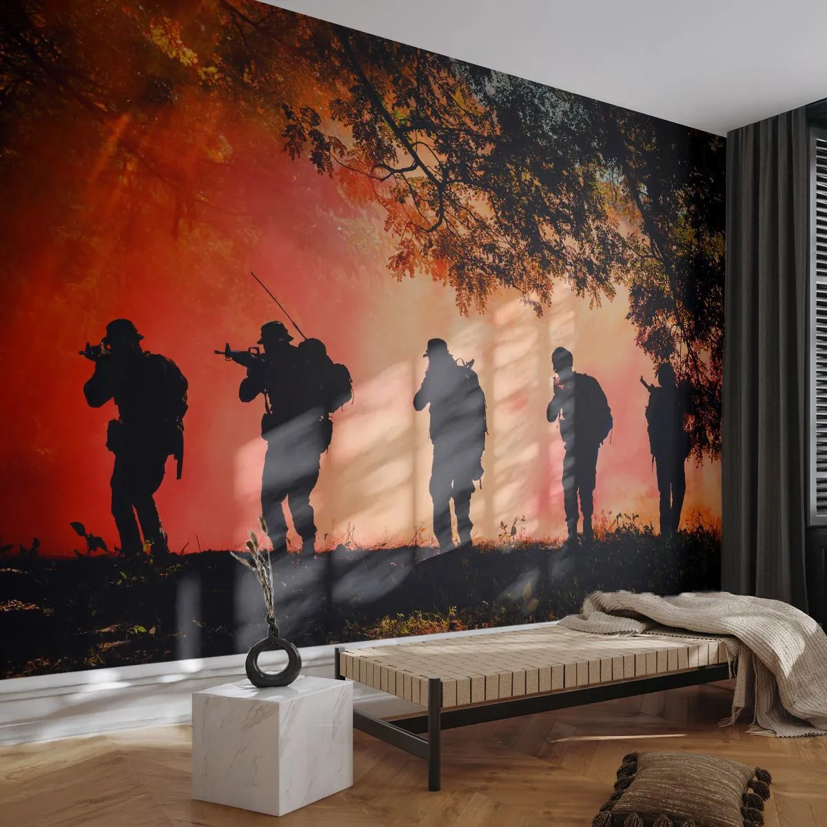 Fotomurali Standard Eco - …Tutti per uno. - Soldato, Arma, Fucile - 200x140 cm