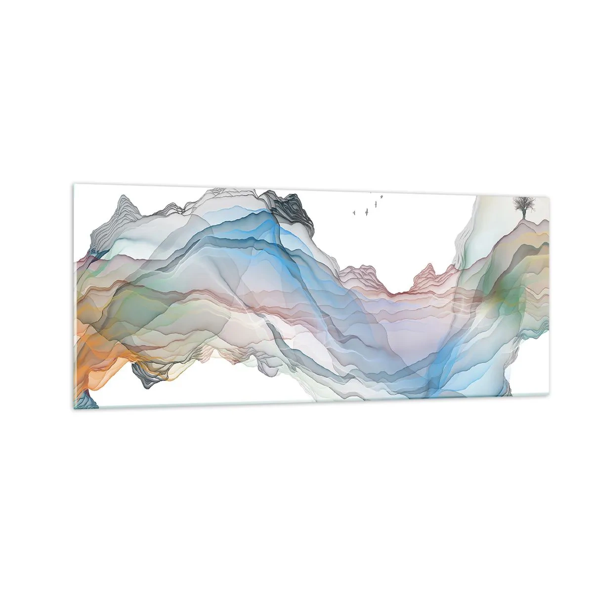 Quadro su vetro - Verso i monti di cristallo - 100x40 cm