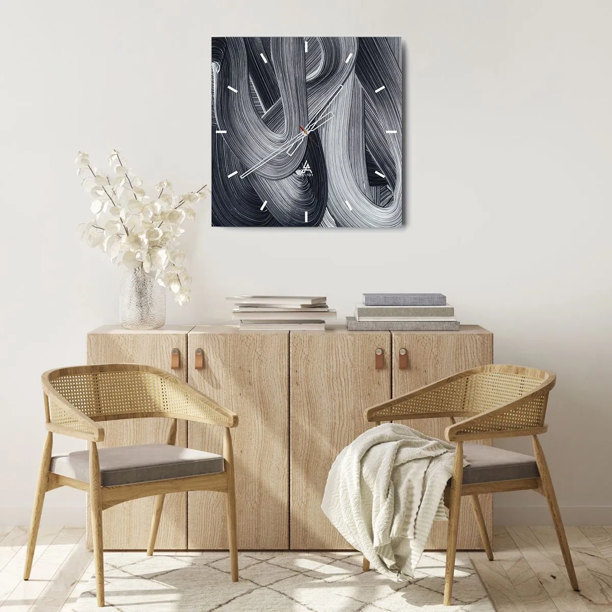 Orologio da parete - Orologio in Vetro - La fluidità della realtà - 40x40 cm