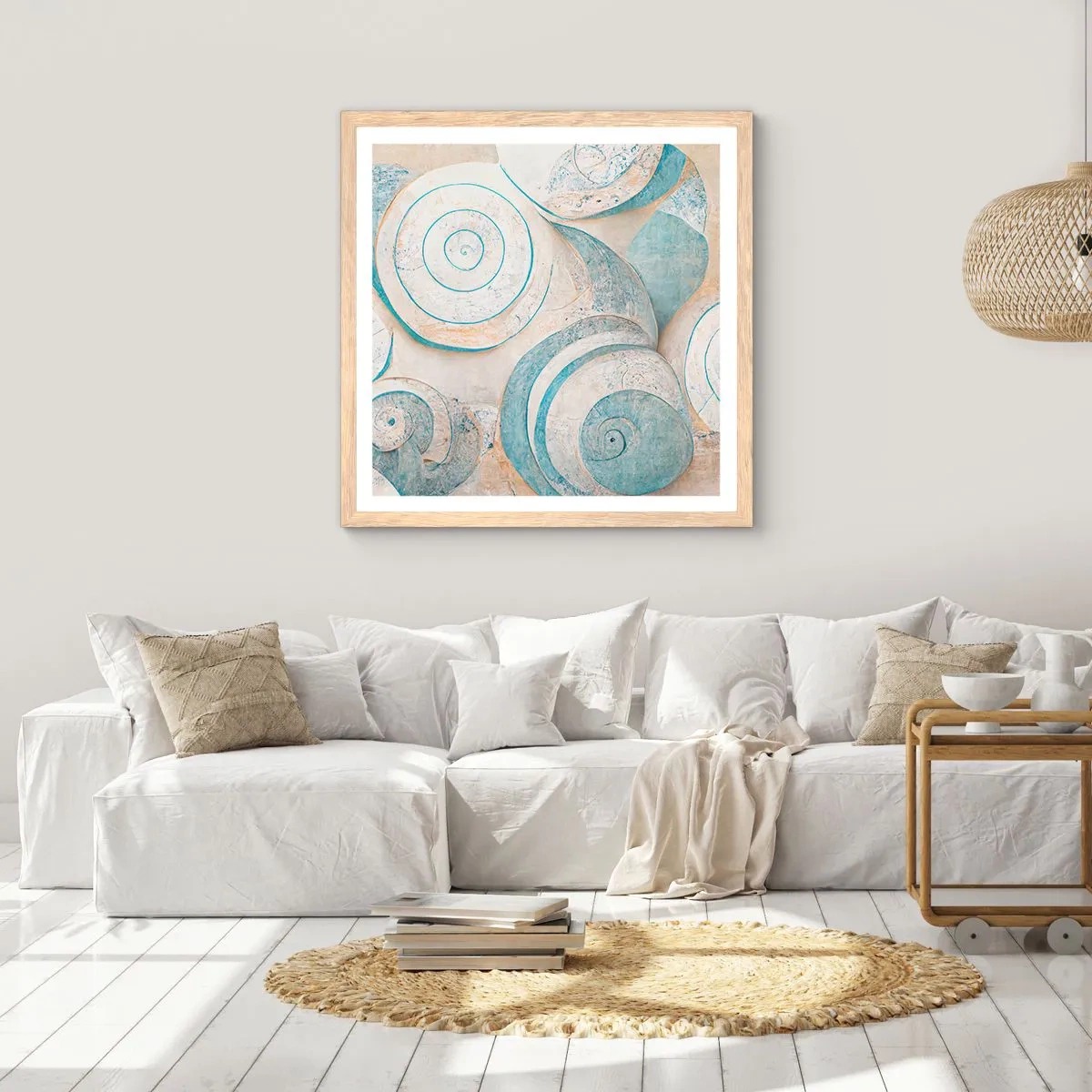 Poster in cornice rovere chiaro - Cosa nasconde la chiocciola? - 40x40 cm