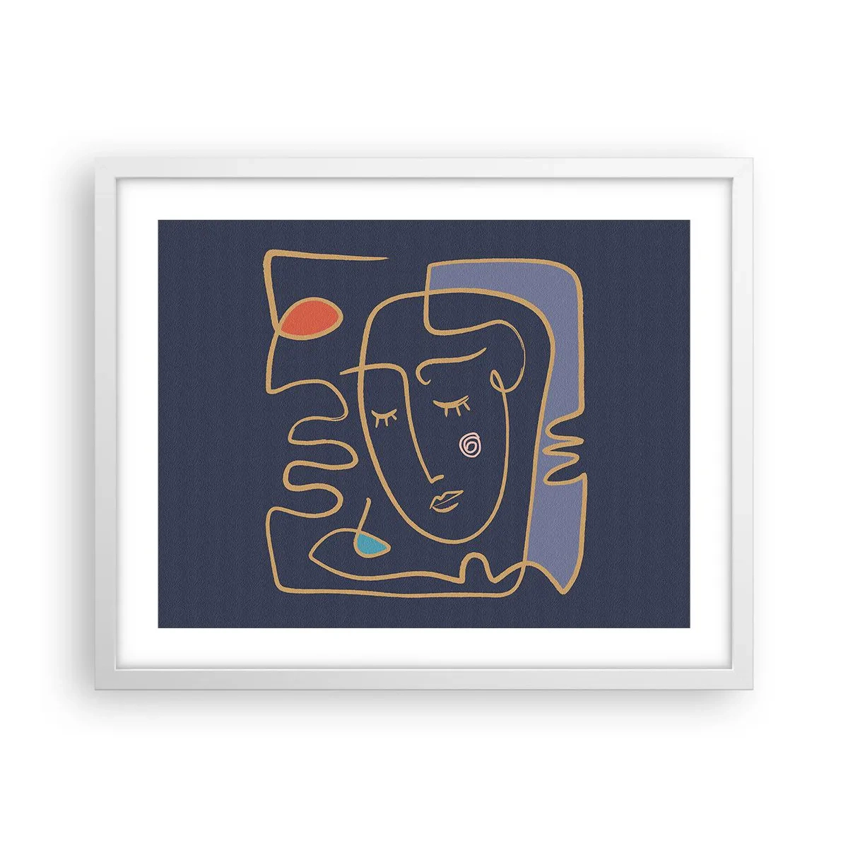 Poster in cornice bianca - Pensierosa - 50x40 cm