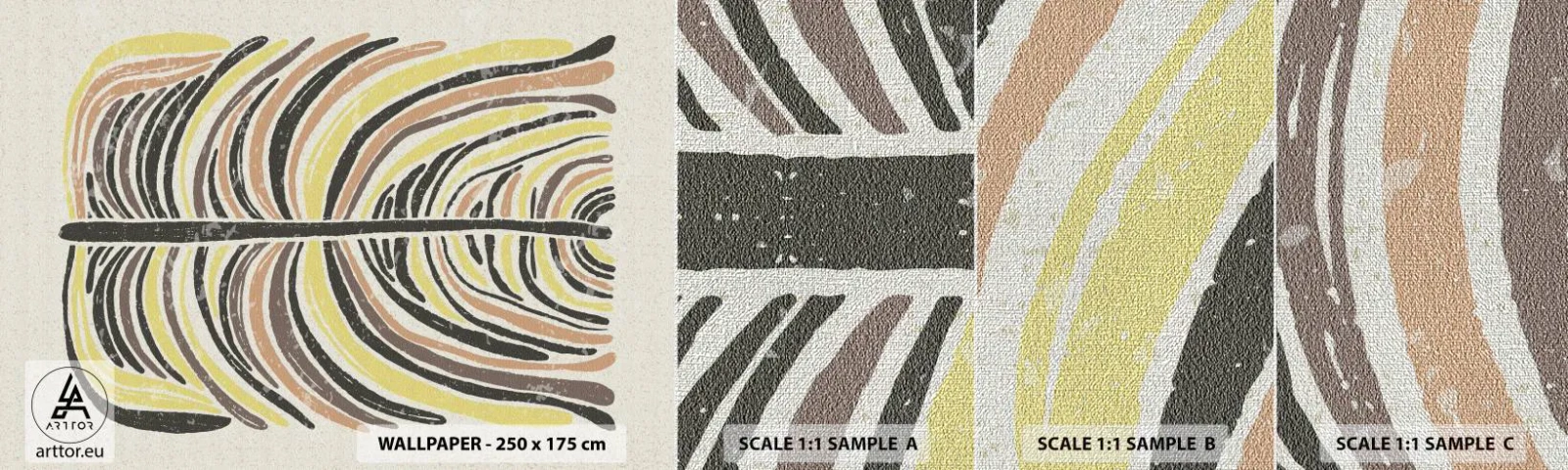 Campione di Fotomurale Premium Canvas - Astrazione piena di vita - Boho, Minimalismo, Pastello - 100x30 cm