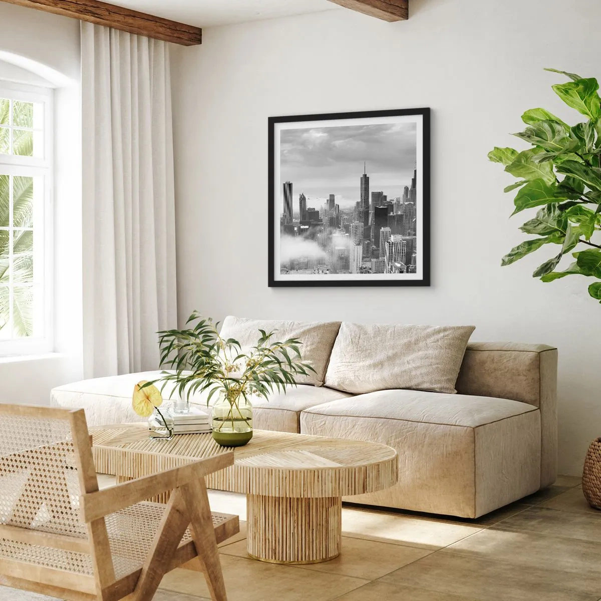 Poster in cornice nera - Paesaggio americano - 30x30 cm