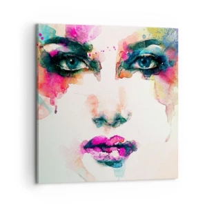 Quadro su tela - Stampe su Tela - Un ritratto dipinto dall'arcobaleno - 60x60 cm