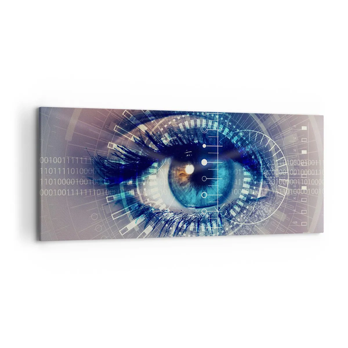 Quadro su tela - Stampe su Tela - Un occhio tecnologico con un'interfaccia futuristica - 120x50cm - Credi di conoscermi - Decorazione murale moderna per soggiorno e camera da letto ARTTOR