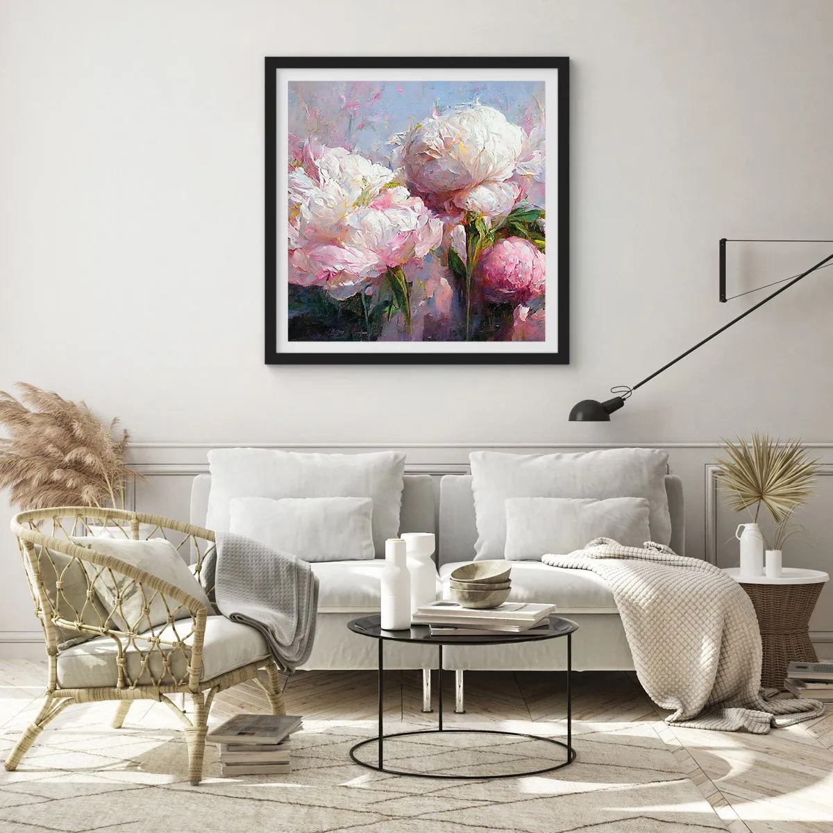 Poster in cornice nera - Un bouquet pieno di vita - 50x50 cm