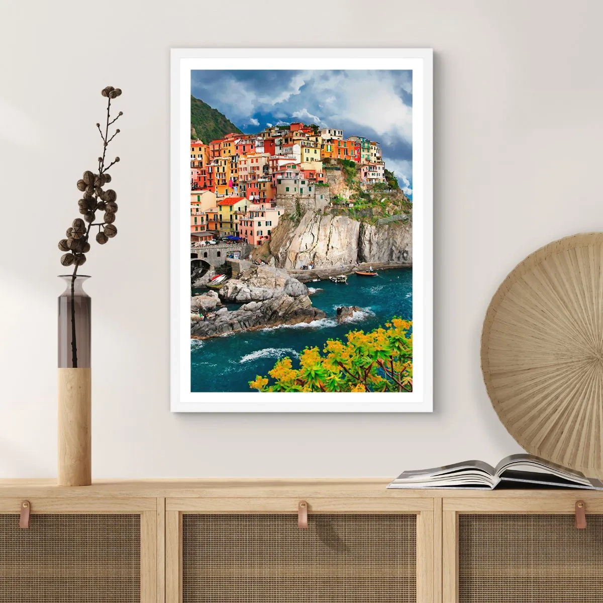 Poster in cornice bianca - Aggrappate alla roccia - 40x50 cm