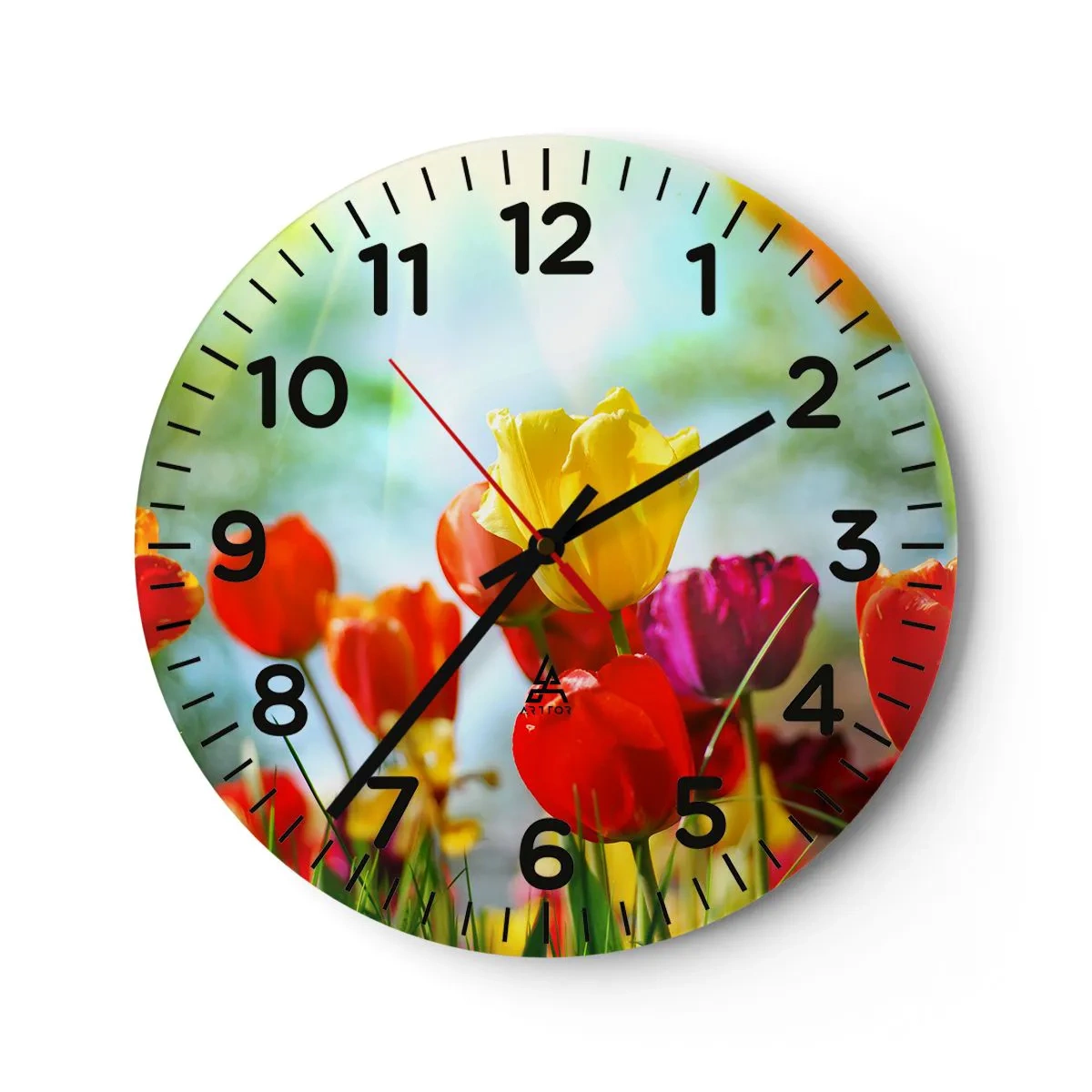 Orologio da parete - Orologio in Vetro - Tutti i colori del sole - 40x40 cm