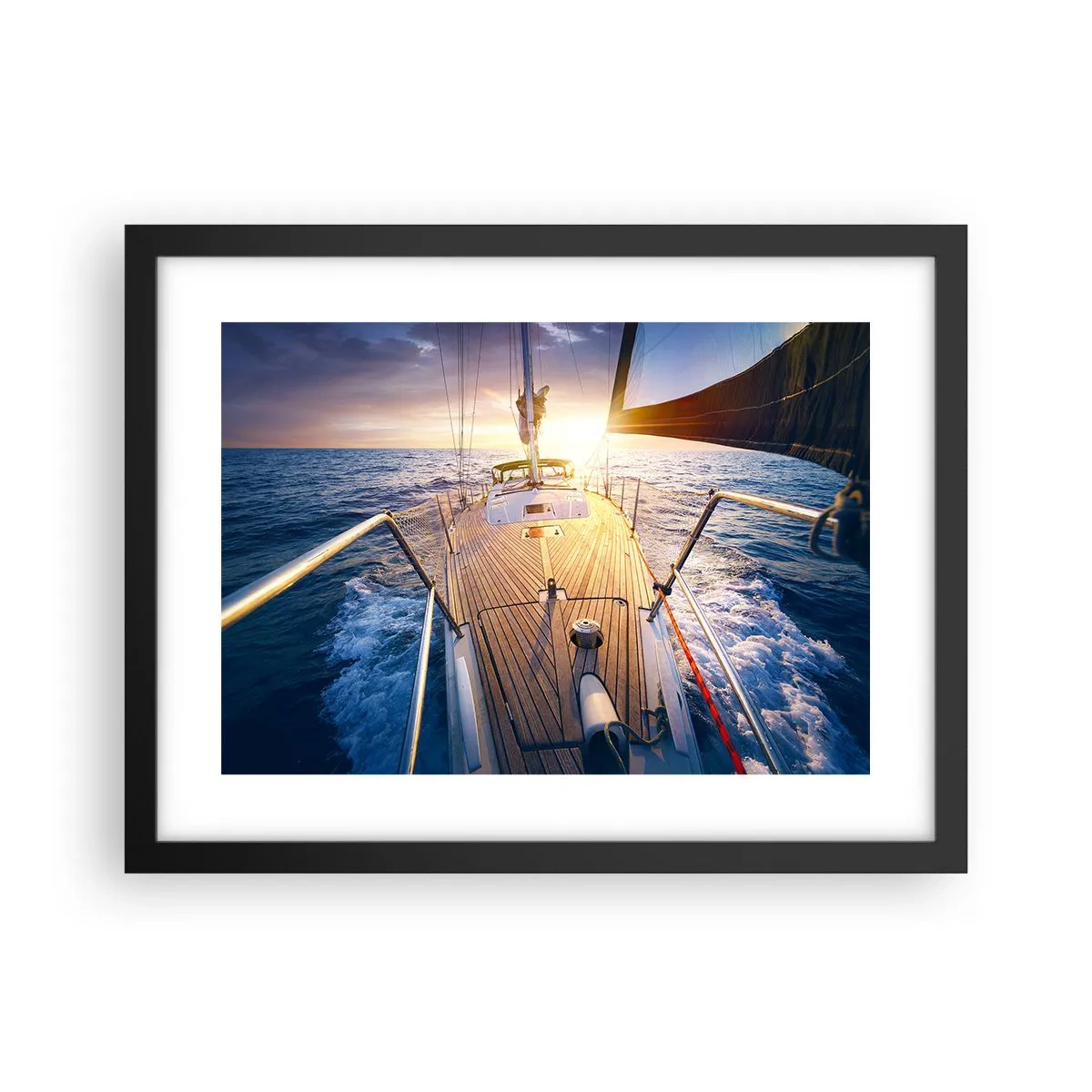 Poster in cornice nera - Correndo sulle onde - 40x30 cm