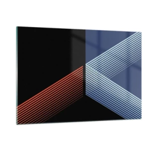 Quadro su vetro - Una moderna composizione geometrica con linee e contrasto di colori. - 120x80cm - Una storia semplice - Decorazione murale moderna per soggiorno e camera da letto ARTTOR