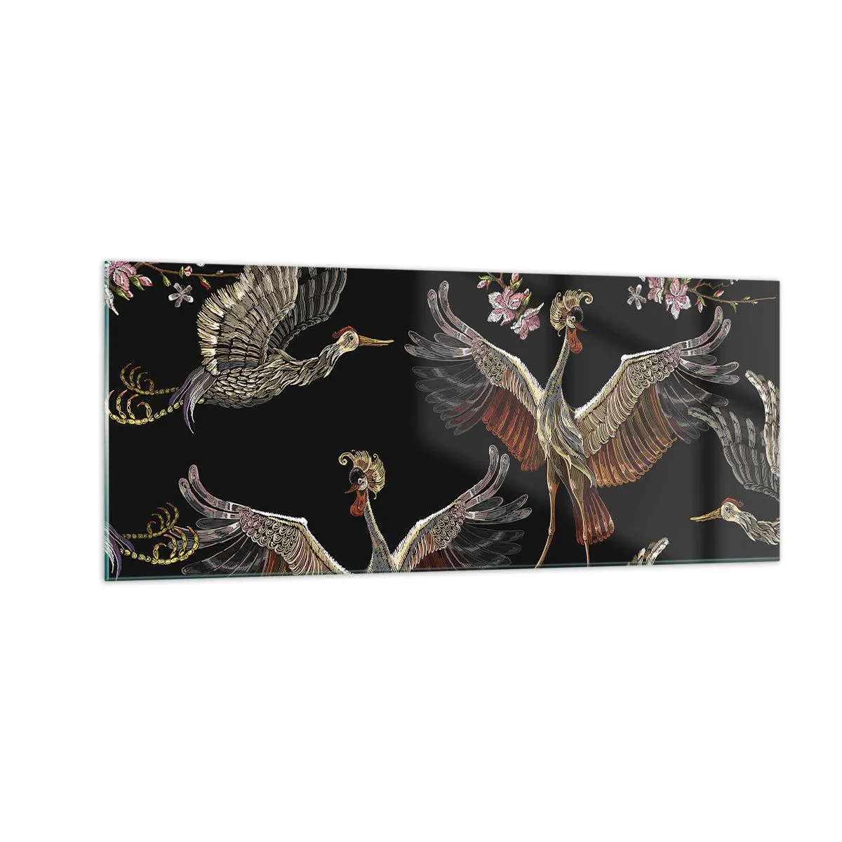 Quadro su vetro - Uccello fantastico - 100x40 cm