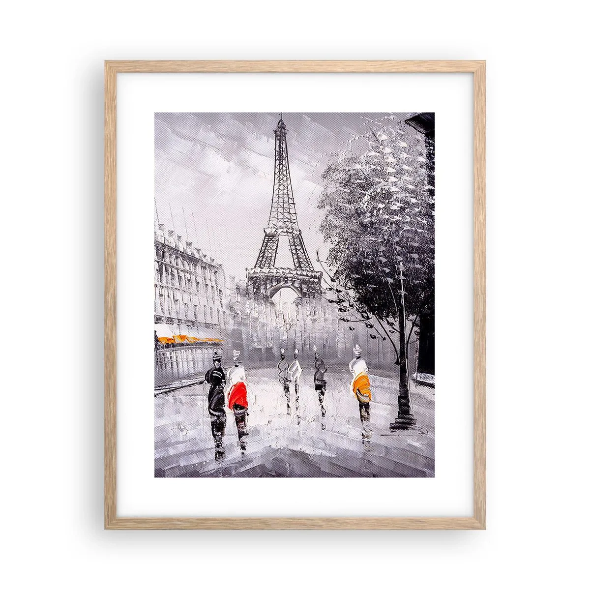 Poster in cornice rovere chiaro - Passeggiata a Parigi - 40x50 cm