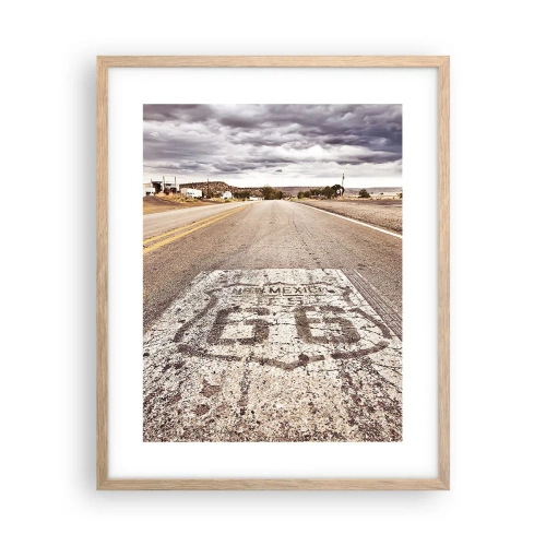 Poster in cornice rovere chiaro - La Route 66: una leggenda americana - 40x50 cm