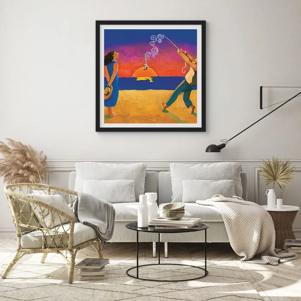 Poster in cornice nera - Più delle stelle del cielo - 60x60 cm