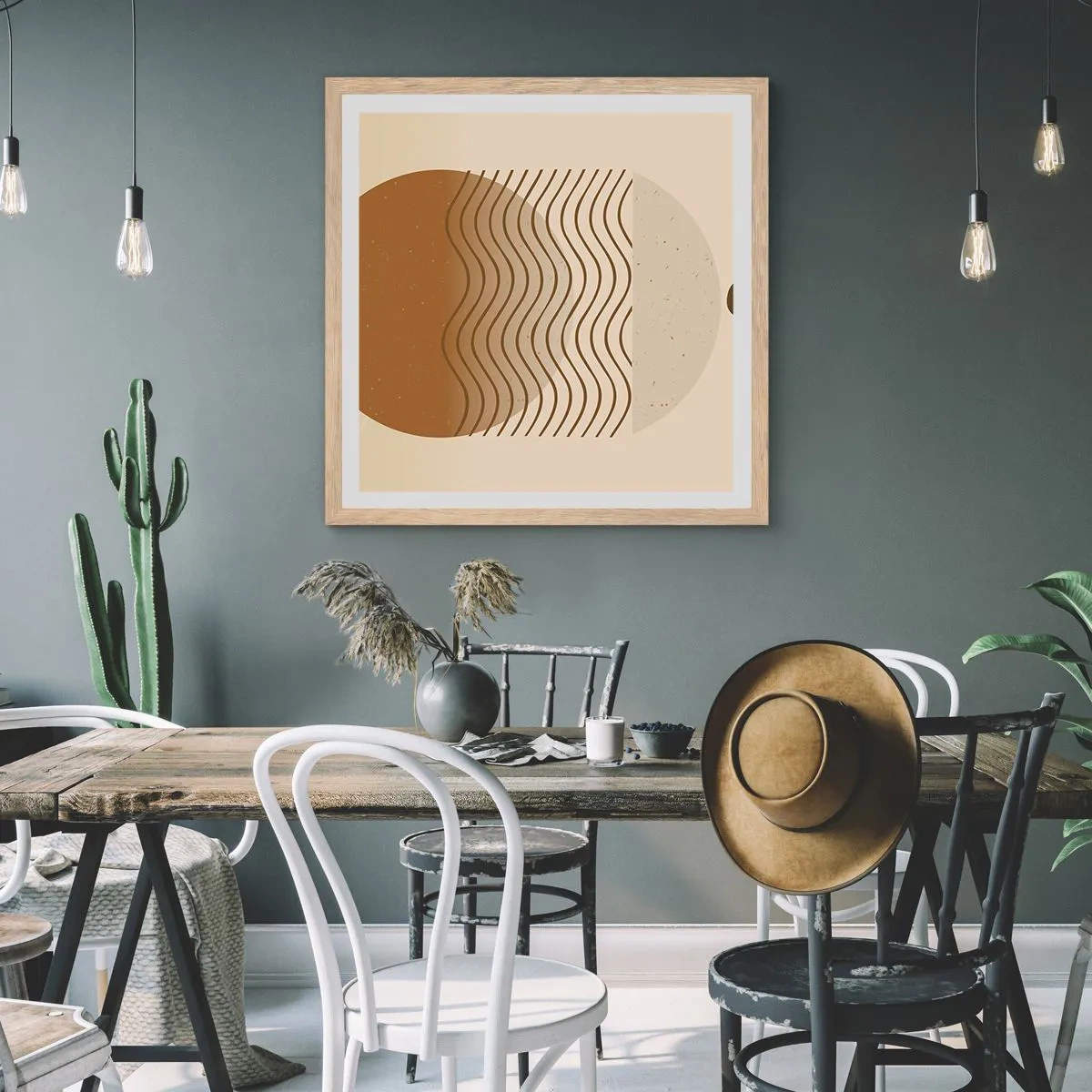 Poster in cornice rovere chiaro - Sull'origine delle figure geometriche - 30x30 cm