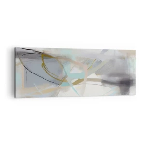 Quadro su tela - Stampe su Tela - Astrazione pastello con linee delicate - 140x50cm - Astrazione nebulosa - Decorazione murale moderna per soggiorno e camera da letto ARTTOR